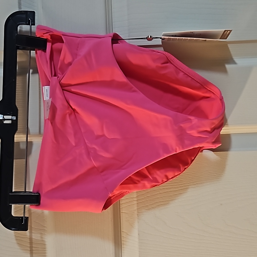 CALIA HIGH RISE SIDE TWIST BOTTOM: PINK HEAT: NEW WITH TAGS: SIZE XS